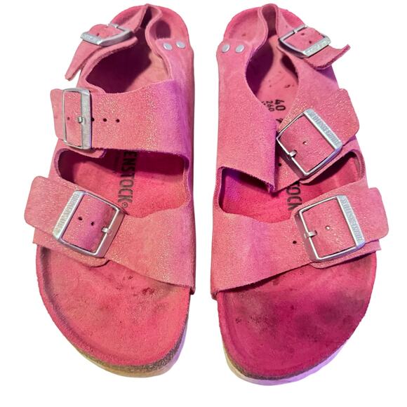 Sparkly Pink BIRKENSTOCKS fully Adjustable in Great Condition SZ 9 - Picture 8 of 8